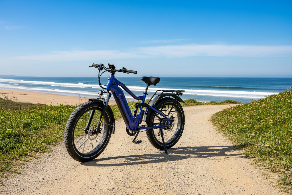 Beast E-Bike Coastal Scene